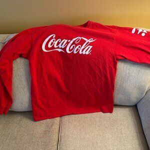 Unisex Coca Cola Red Long Sleeve Shirt size Large
